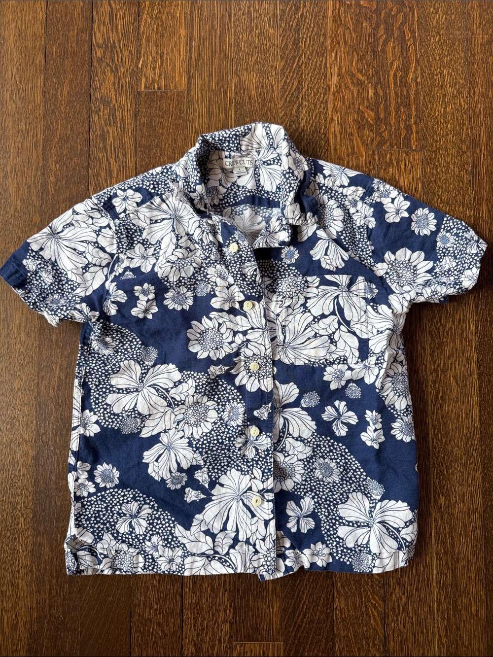 Crewcuts Navy and White Floral Button-Down Shirt